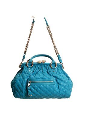 Vintage 2013 Marc Jacobs Teal Quilted Lambskin Stam Bag Dustbag